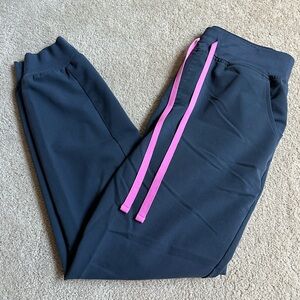 Figs High Waisted Zamora Jogger Scrub Pants in Quiet Navy